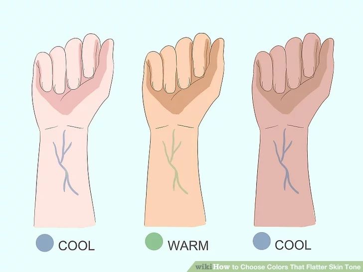 تعیین رنگ پوست با رگ های دست